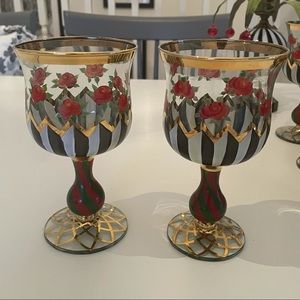 MacKenzie-Childs Heirloom Water Goblets SET of TWO